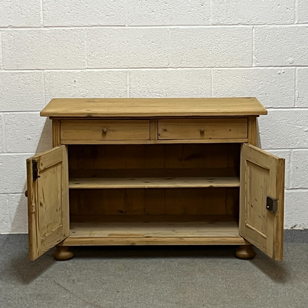 Small Old Pine 2 Drawer Over 2 Door Cupboard View IV