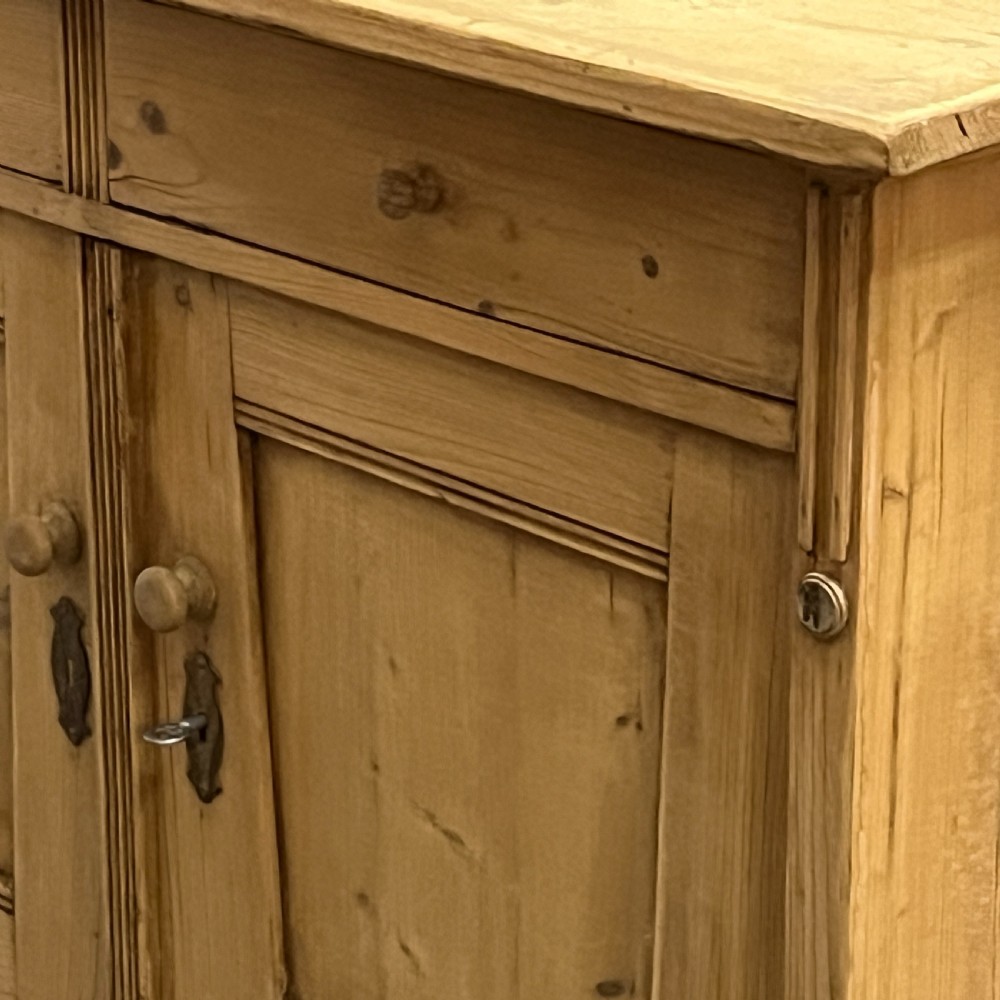 Small Old Pine 2 Drawer Over 2 Door Cupboard View VII