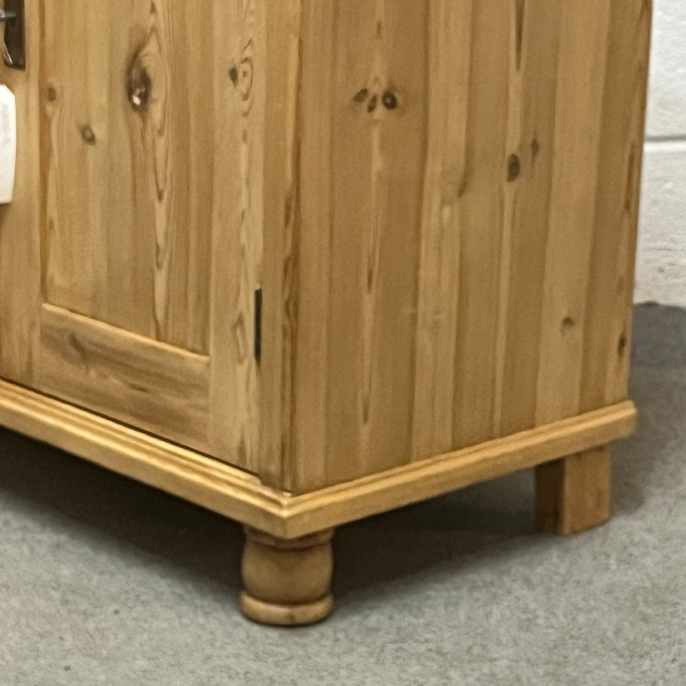 Small Waxed Antique Pine Cupboard With 2 Internal Drawers View V
