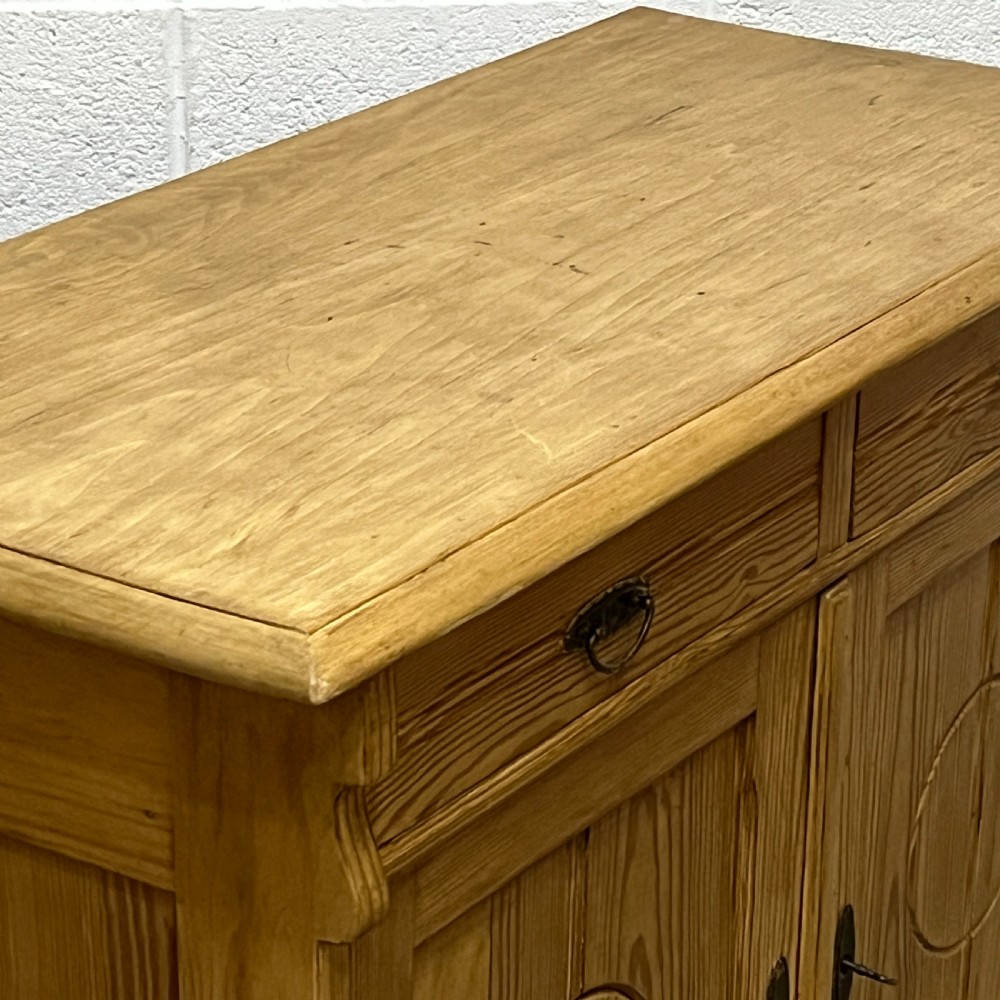 Large East German 1920's Pine Dresser Base Cupboard View III