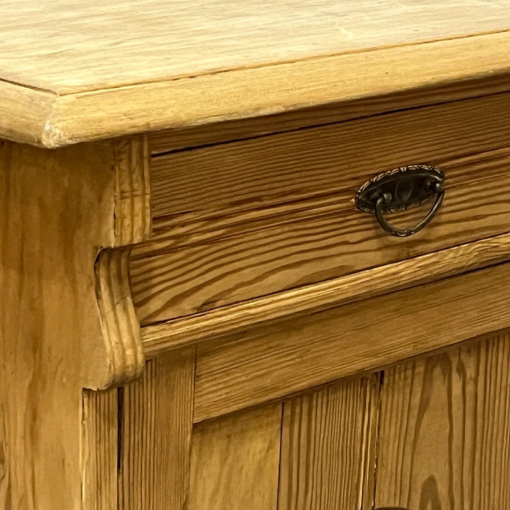 Large East German 1920's Pine Dresser Base Cupboard View IV