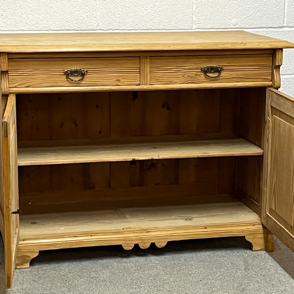 Large East German 1920's Pine Dresser Base Cupboard View VI