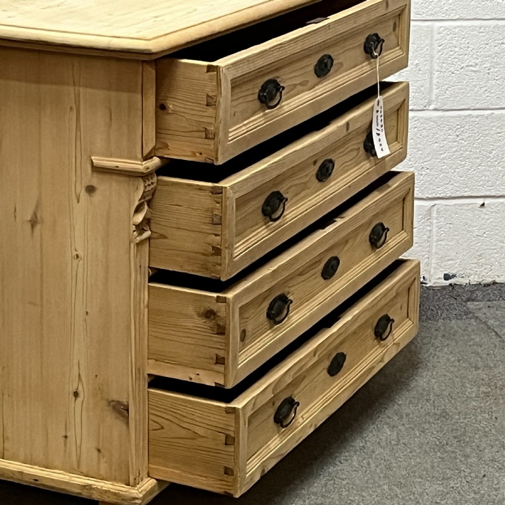 Czech 4 Drawer Antique Pine Chest Of Drawers View IV