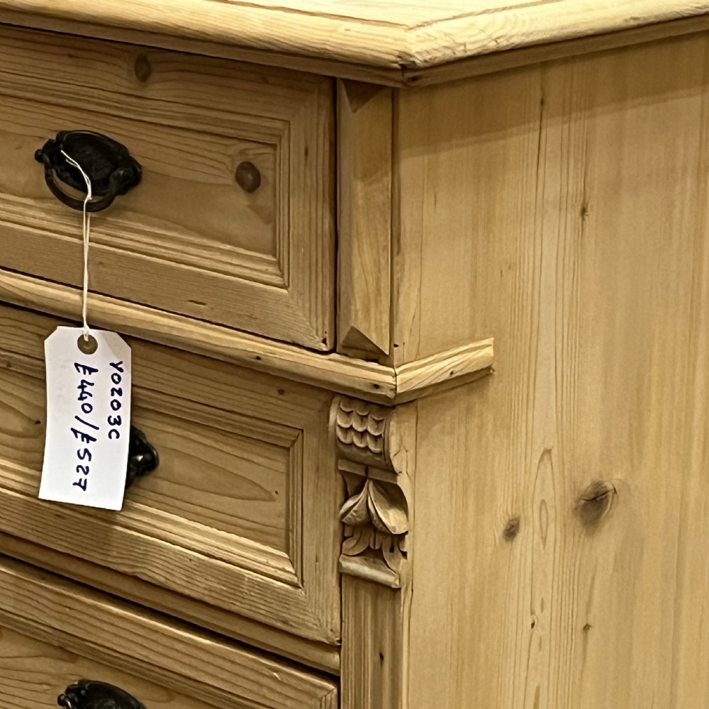 Czech 4 Drawer Antique Pine Chest Of Drawers View VI