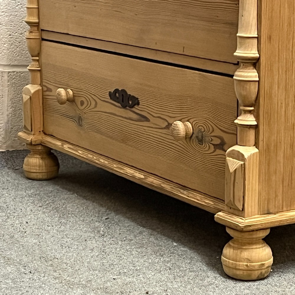 Antique Pine 3 Drawer Chest Of Drawers View V