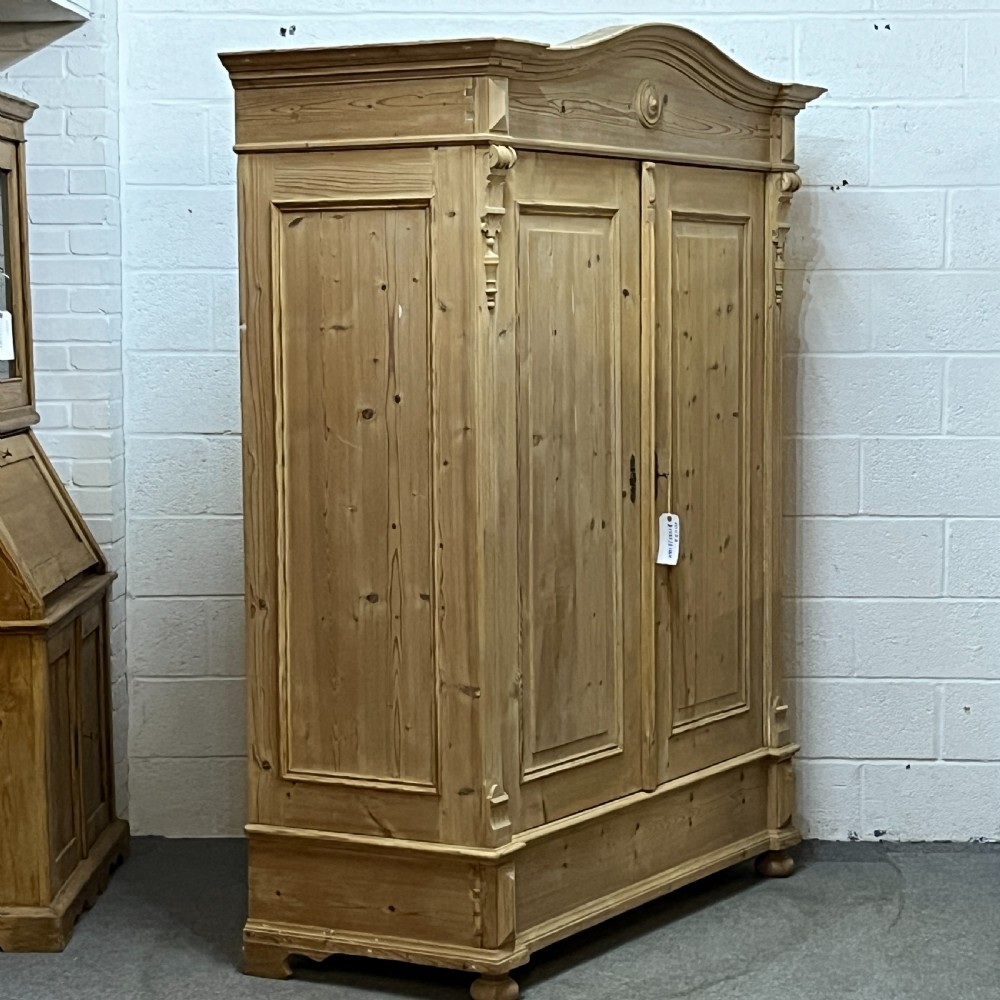 Large Arched Top Antique Pine Wardrobe (Dismantles) View III
