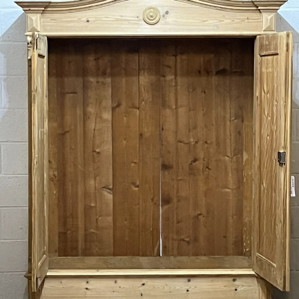 Large Arched Top Antique Pine Wardrobe (Dismantles) View IV