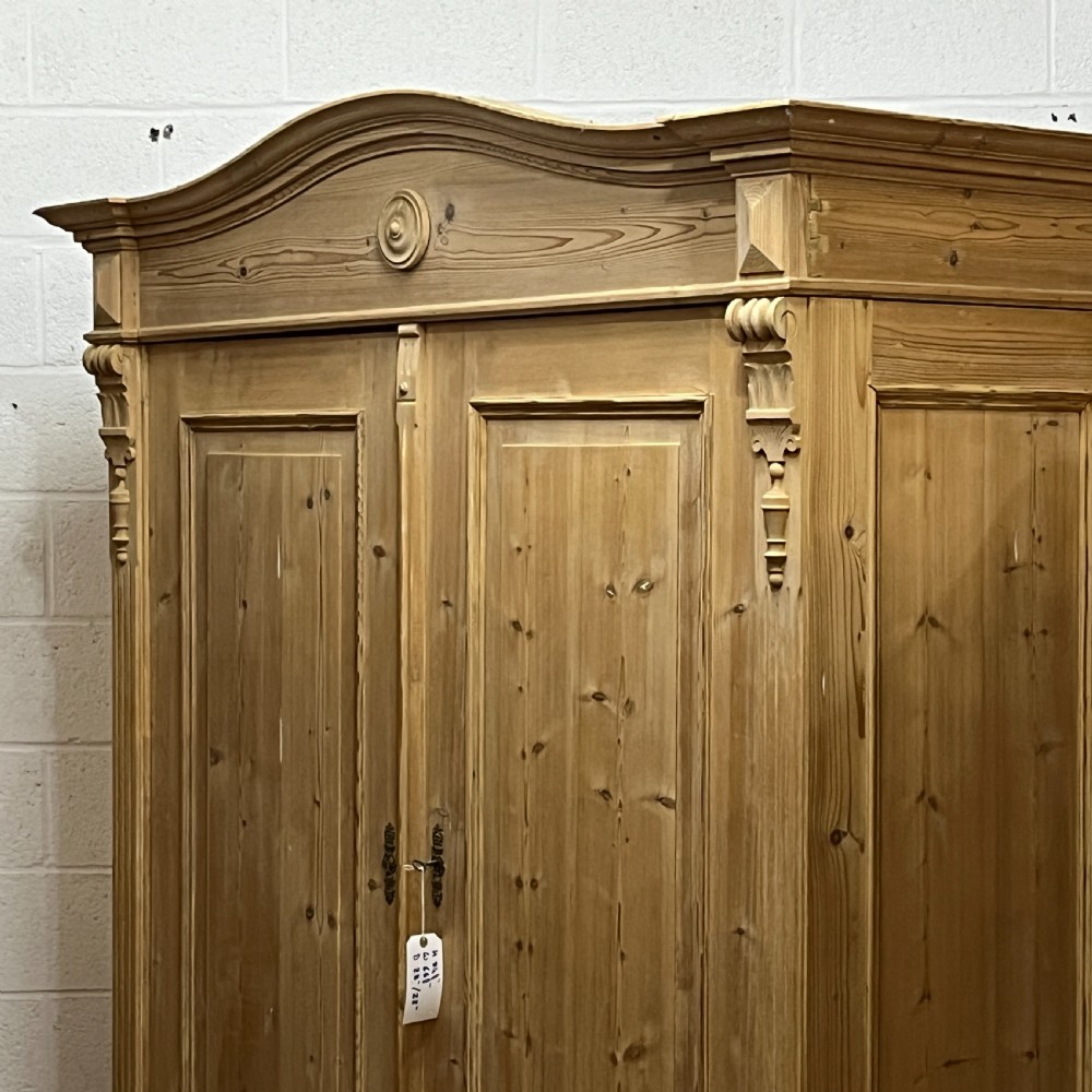 Large Arched Top Antique Pine Wardrobe (Dismantles) View VII