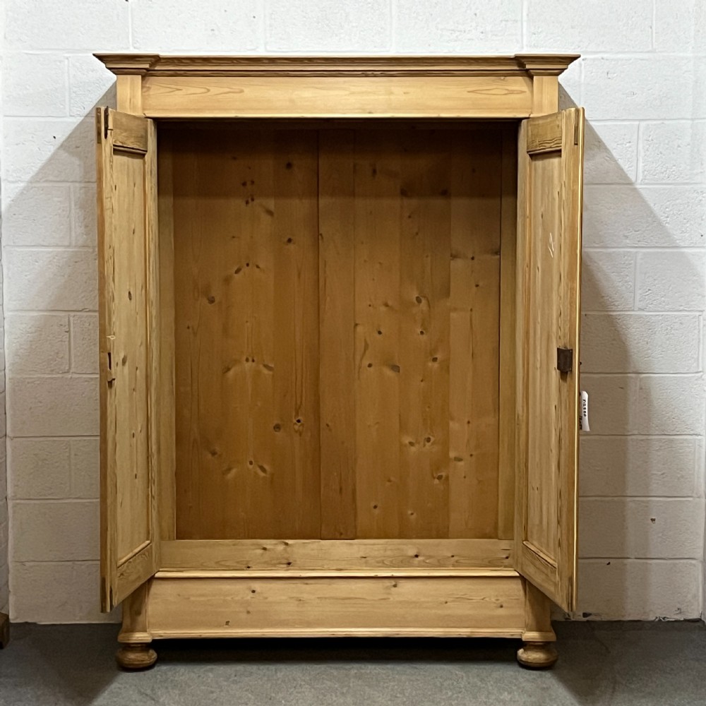 German Antique Pine Double Wardrobe (Dismantles) View II