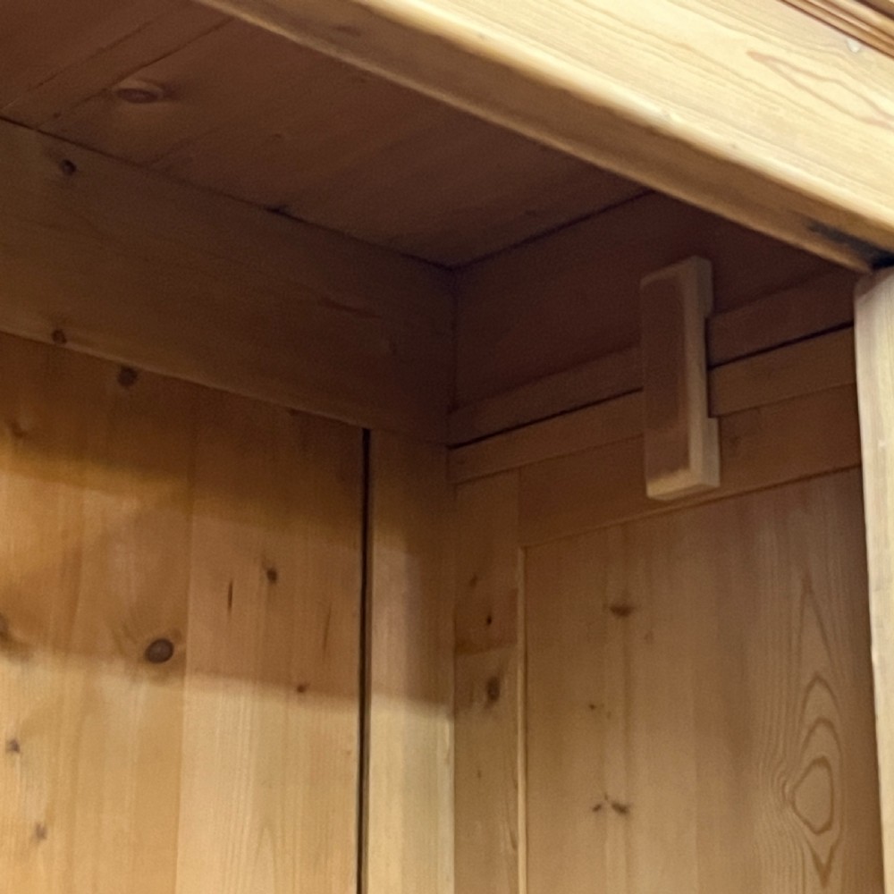 German Antique Pine Double Wardrobe (Dismantles) View XI