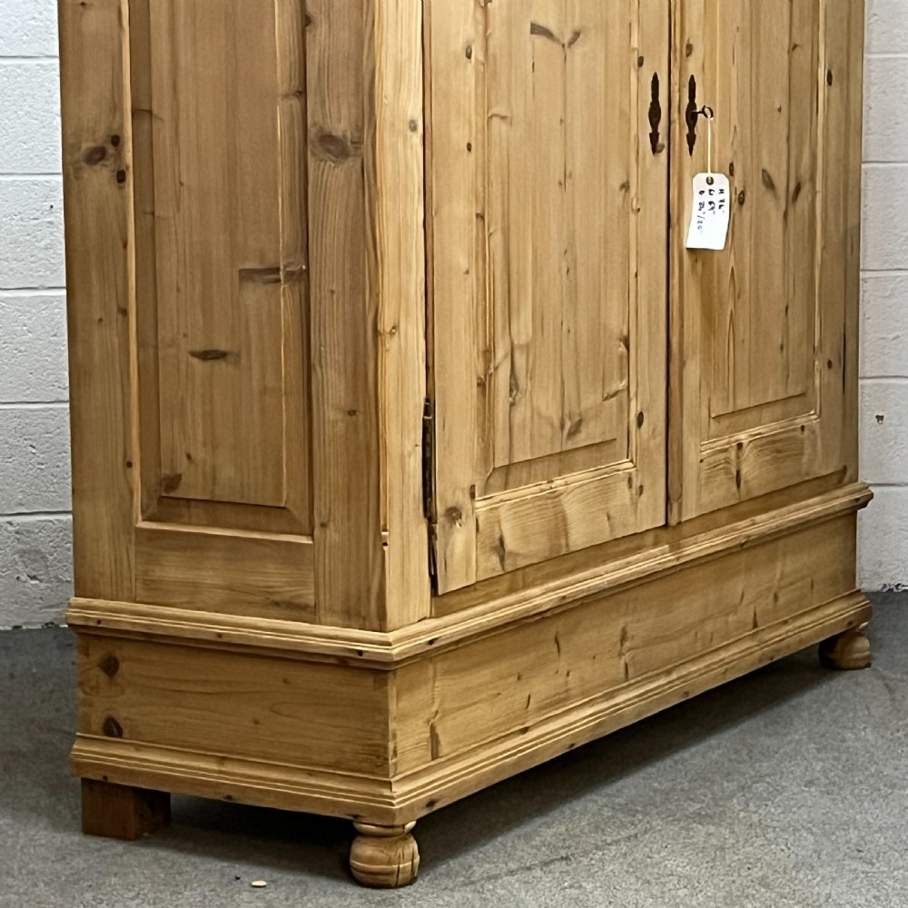 Large Antique Pine Double Wardrobe (Dismantles) View V