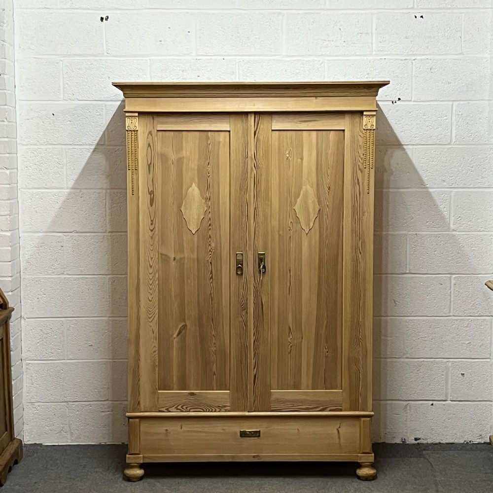 Small Double Antique Pine Wardrobe (Dismantles)