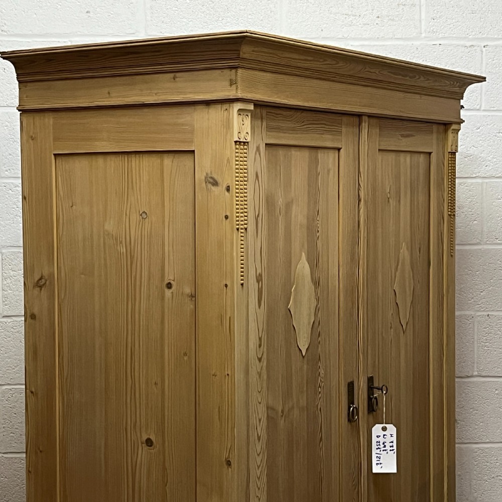 Small Double Antique Pine Wardrobe (Dismantles) View VI