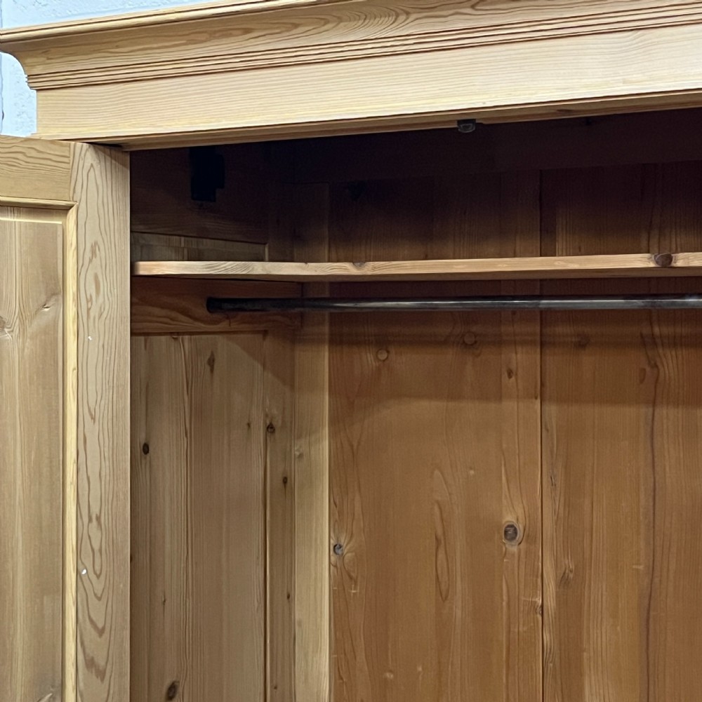 Small Double Antique Pine Wardrobe (Dismantles) View IX