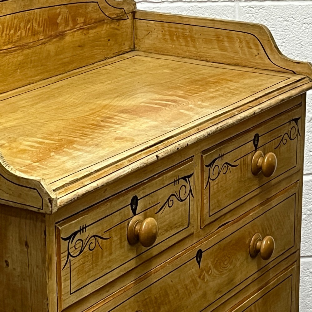 Beautiful Victorian Pine Chest Of Drawers In Original Paint finish View VII