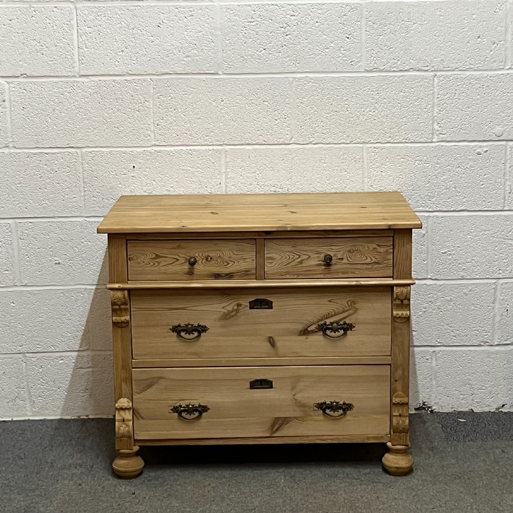 Small Continental 1920’s Pine Chest Of Drawers