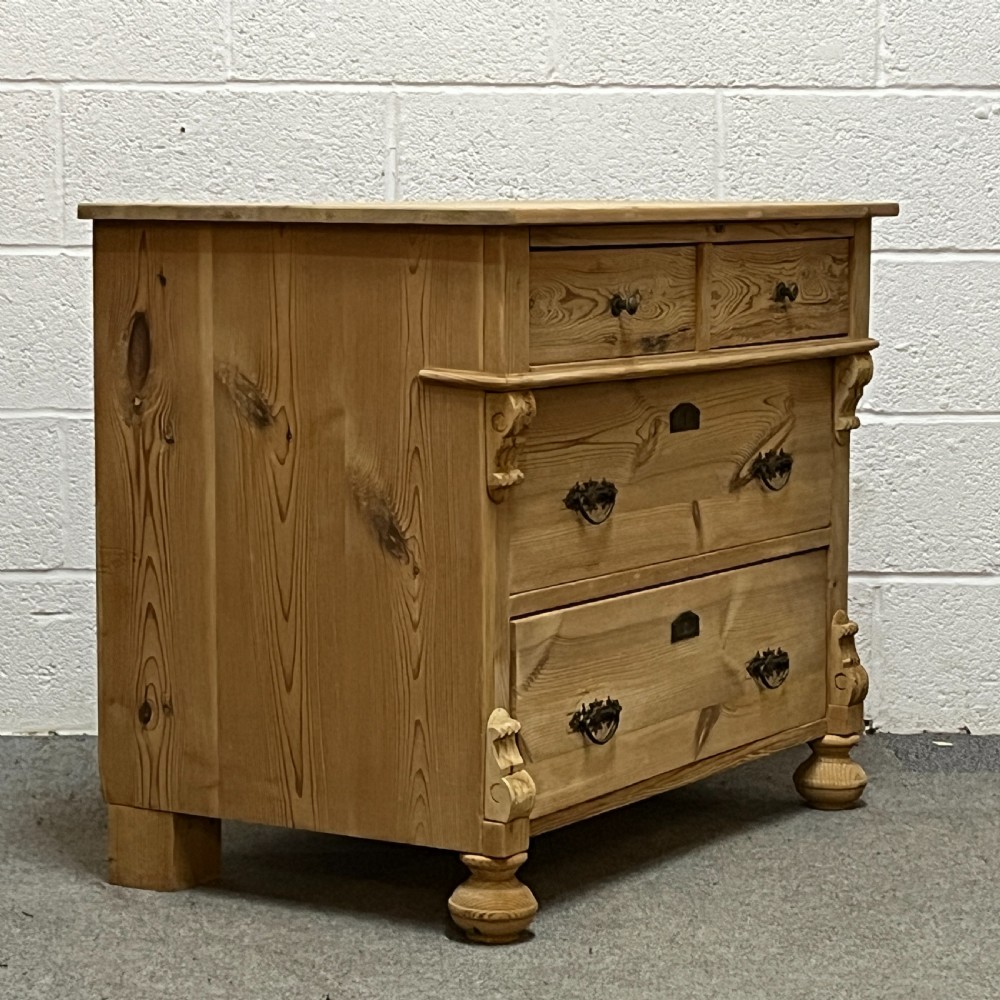 Small Continental 1920’s Pine Chest Of Drawers View II