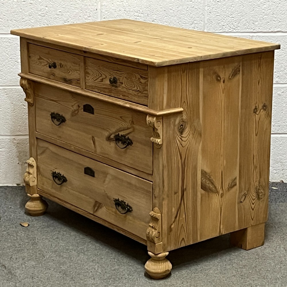 Small Continental 1920’s Pine Chest Of Drawers View III