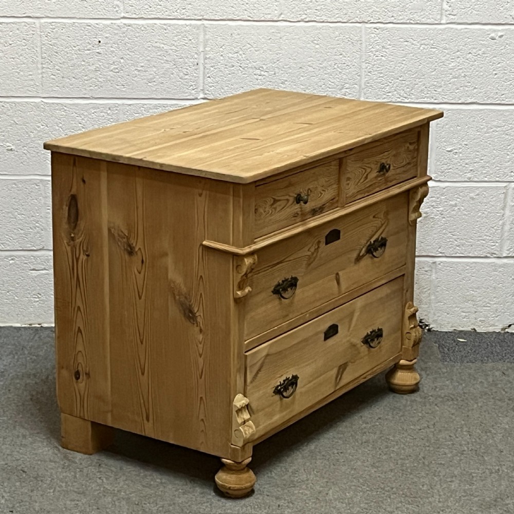 Small Continental 1920’s Pine Chest Of Drawers View V