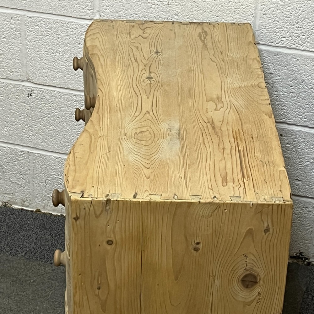 Old English Pine Serpentine Desk With Drawers View VI