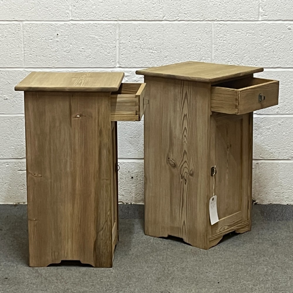 Pair of antique pine bedside cupboards View IV