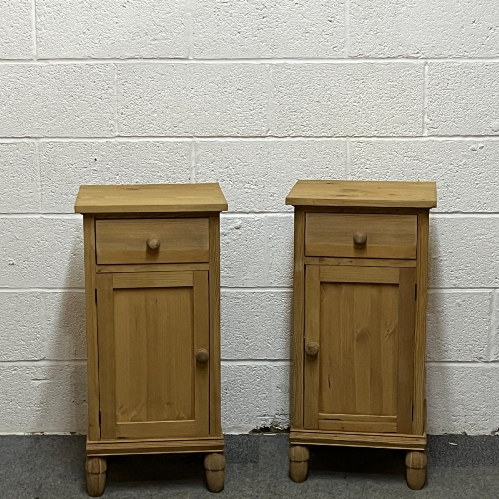 Pair Of Antique Pine Bedside Cupboards