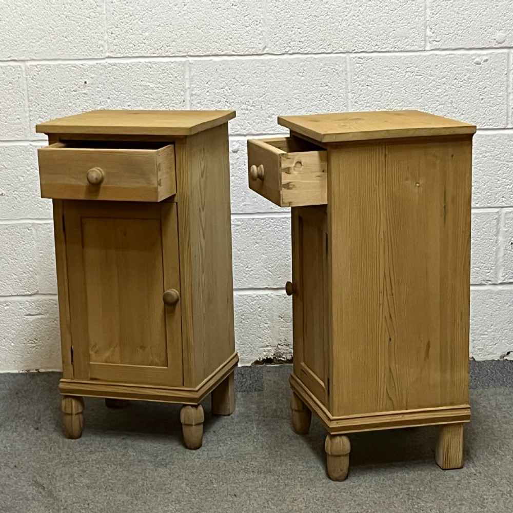Pair Of Antique Pine Bedside Cupboards View V