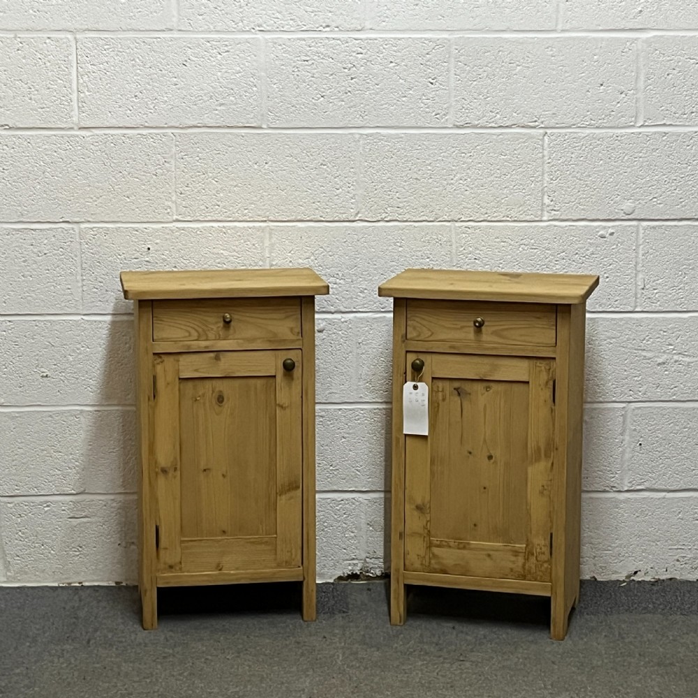 Pair Of Large Antique Pine Bedside Cupboards View II