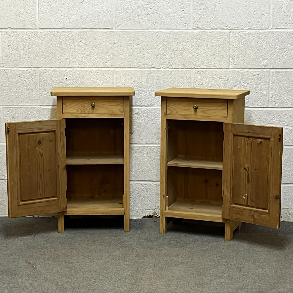 Pair Of Large Antique Pine Bedside Cupboards View III