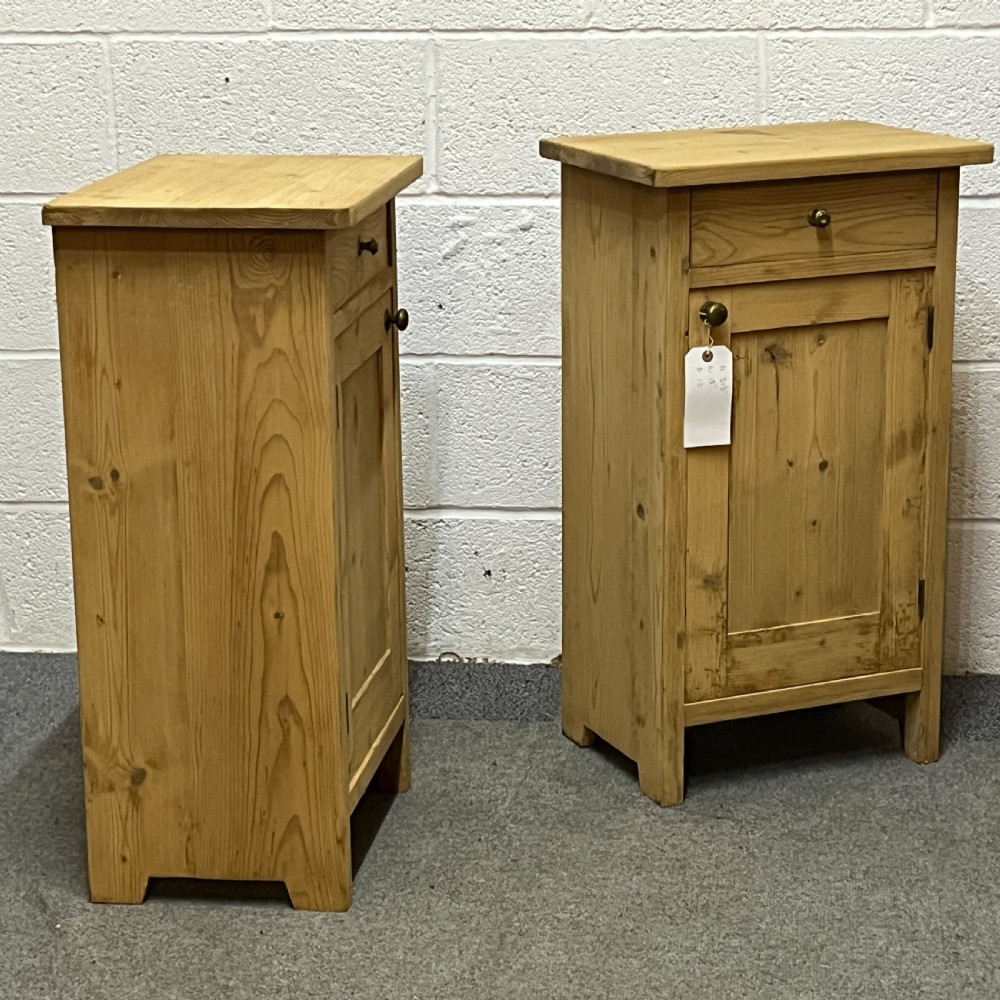 Pair Of Large Antique Pine Bedside Cupboards View V