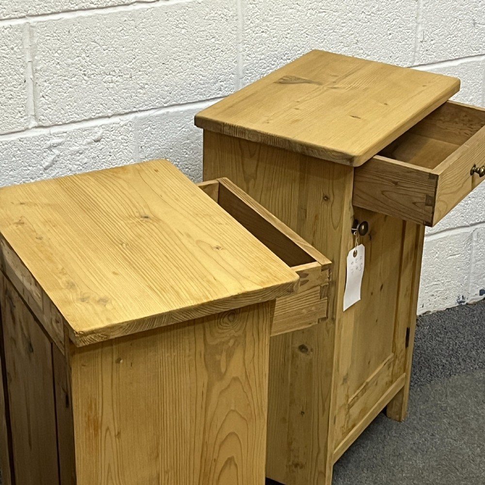Pair Of Large Antique Pine Bedside Cupboards View VI