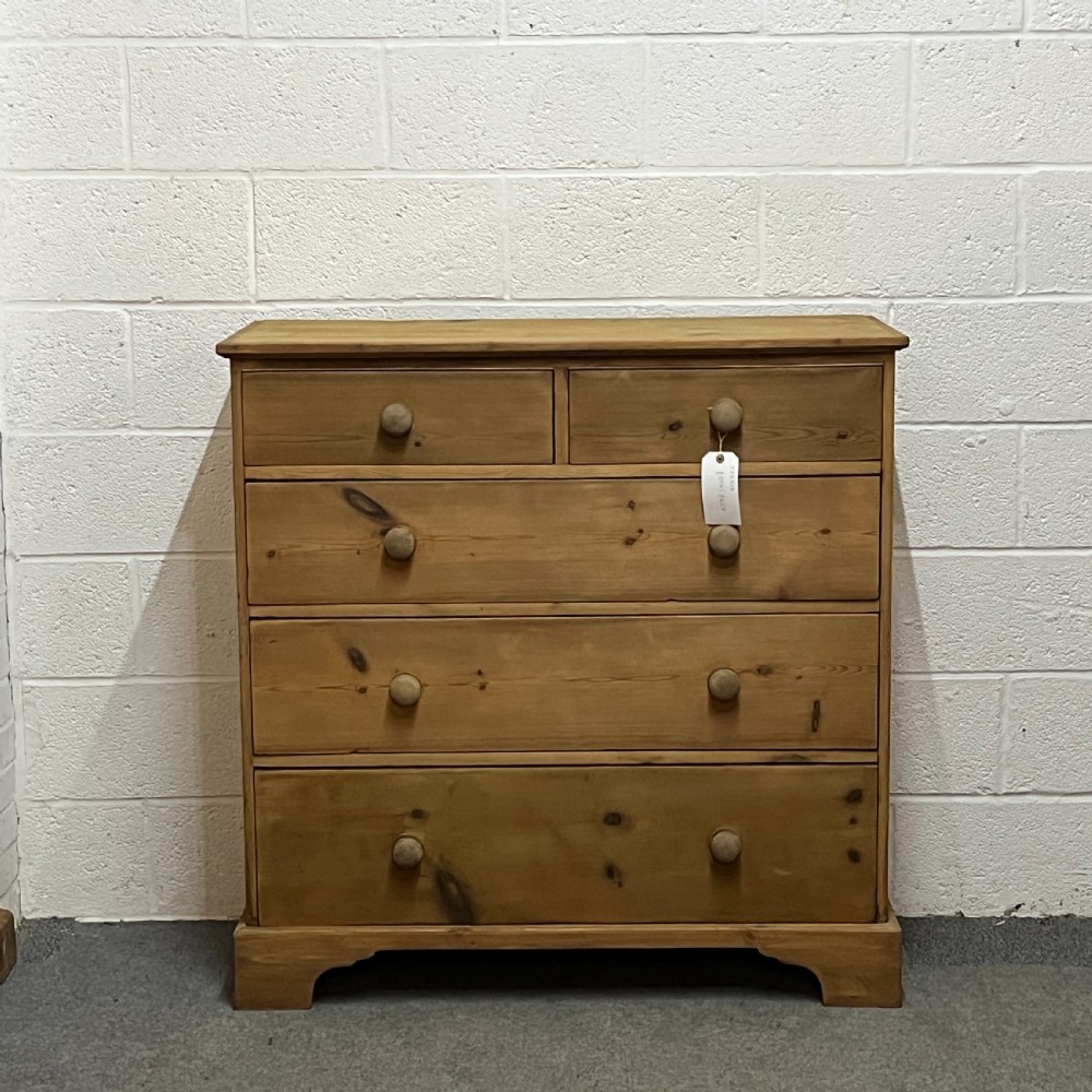 Large Early Victorian Pine Chest Of Drawers