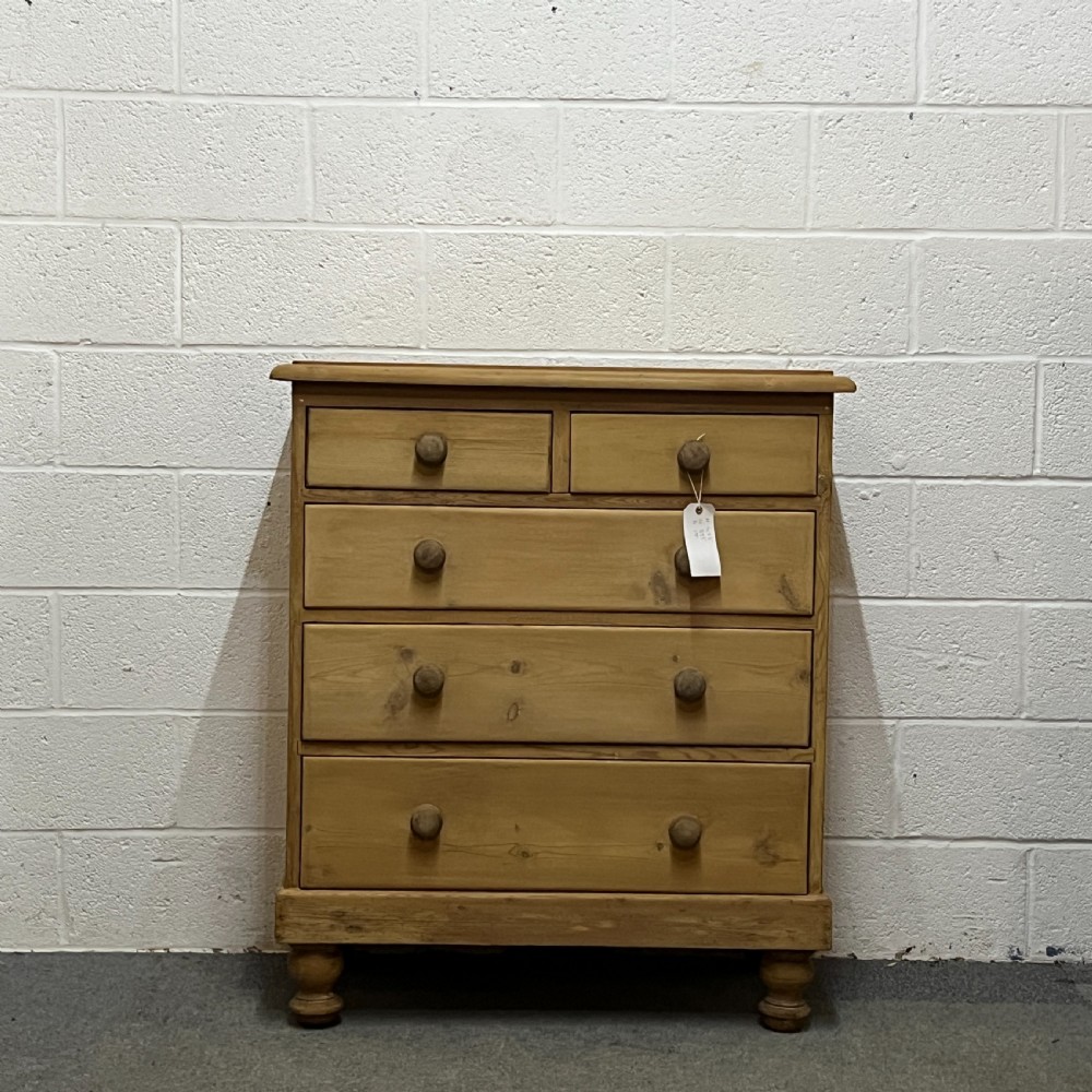 Tall Victorian Pine Chest Of Drawers