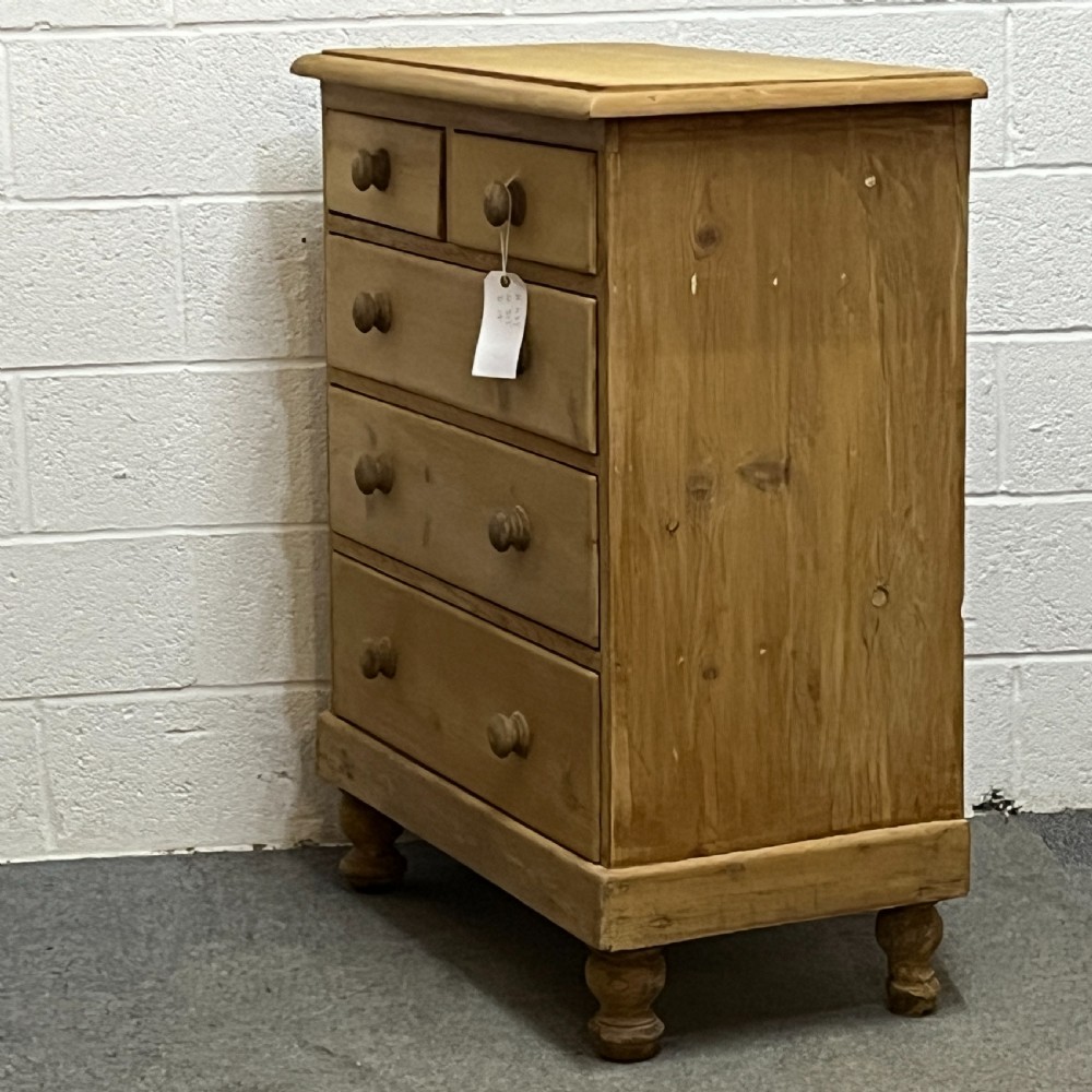 Tall Victorian Pine Chest Of Drawers View III