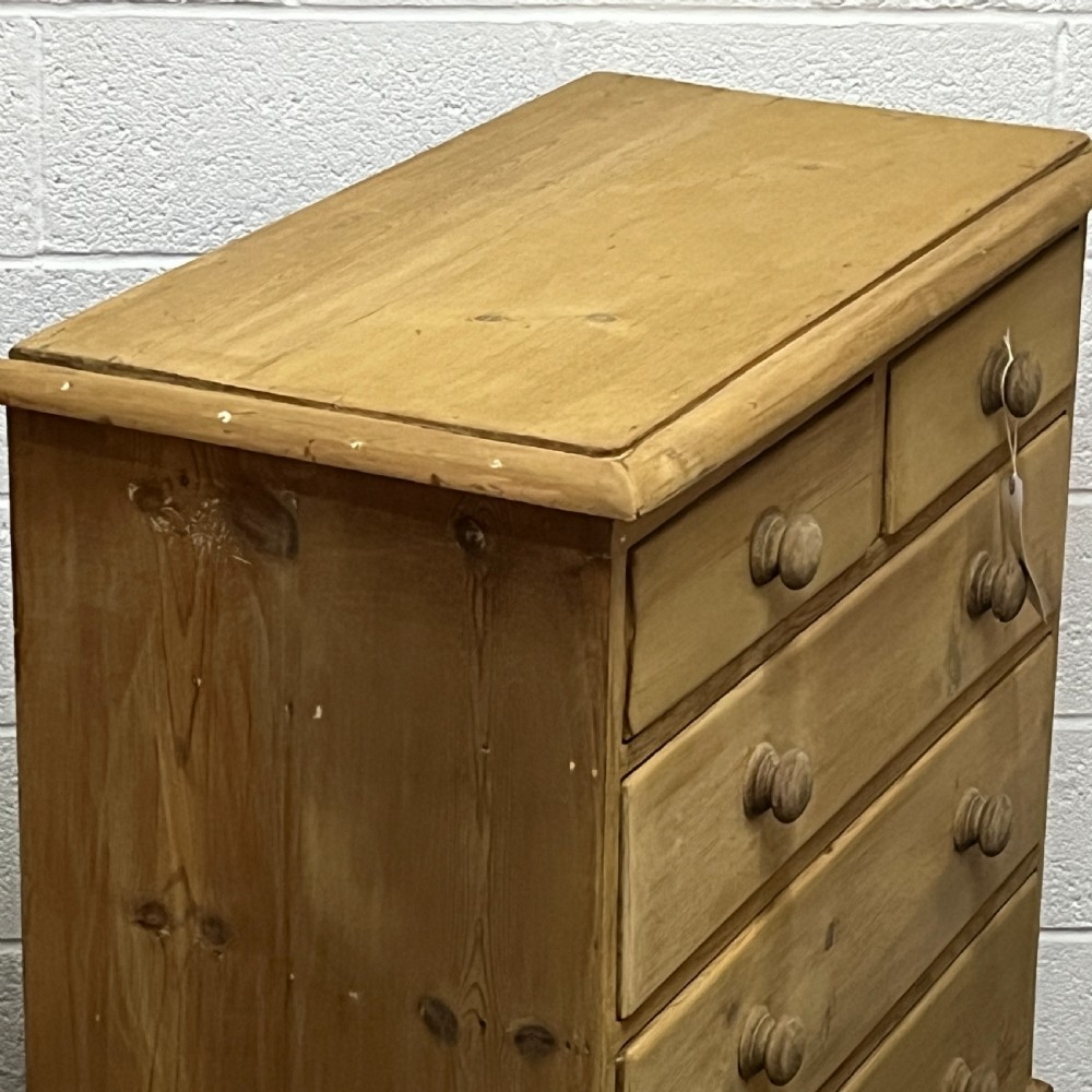 Tall Victorian Pine Chest Of Drawers View V