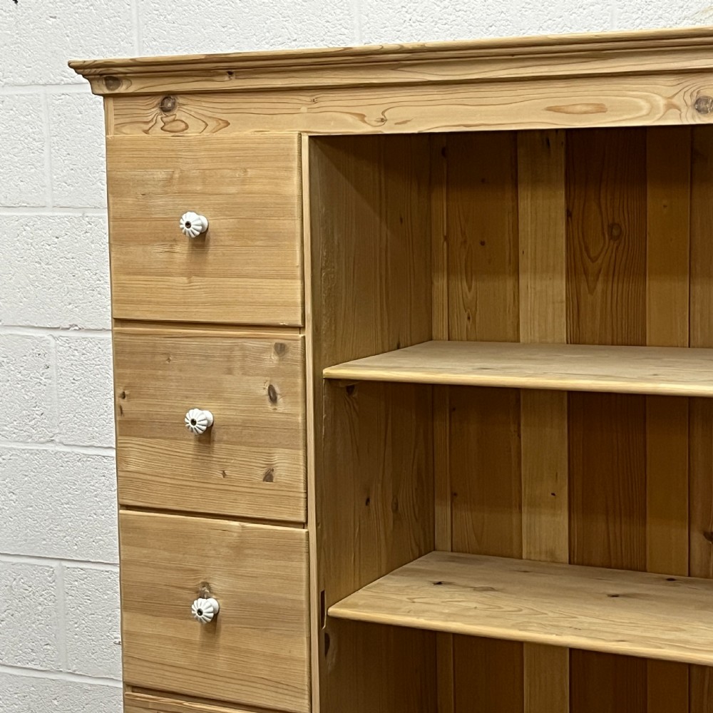Large Single Door Antique Pine Larder Cupboard With 5 Drawers View VII