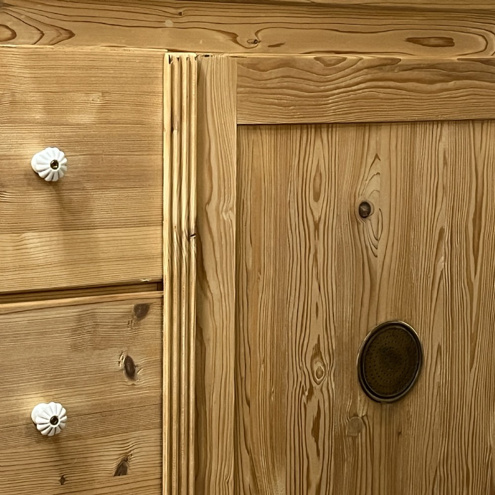 Large Single Door Antique Pine Larder Cupboard With 5 Drawers View VIII