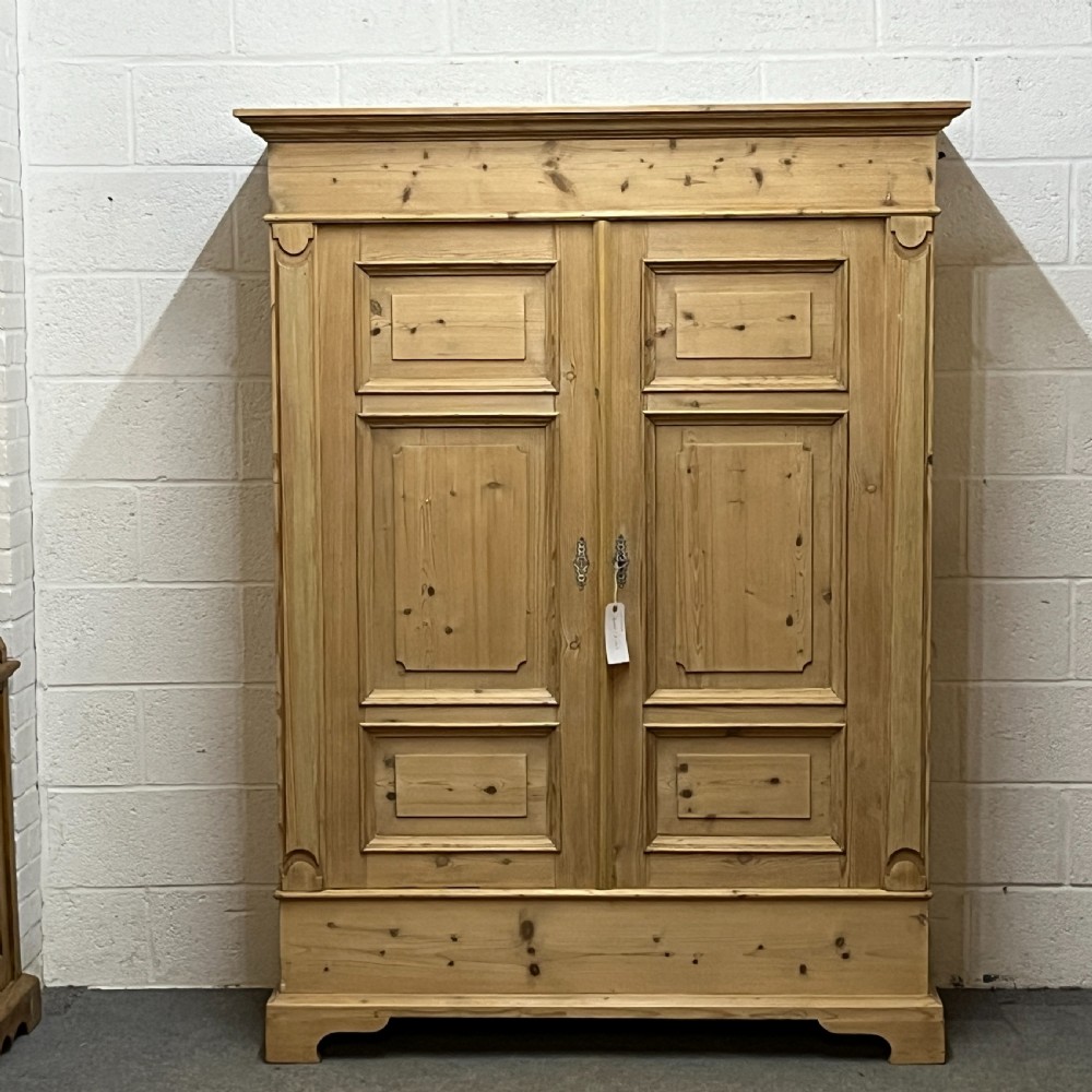 Small Double Antique Pine Wardrobe (Dismantles)