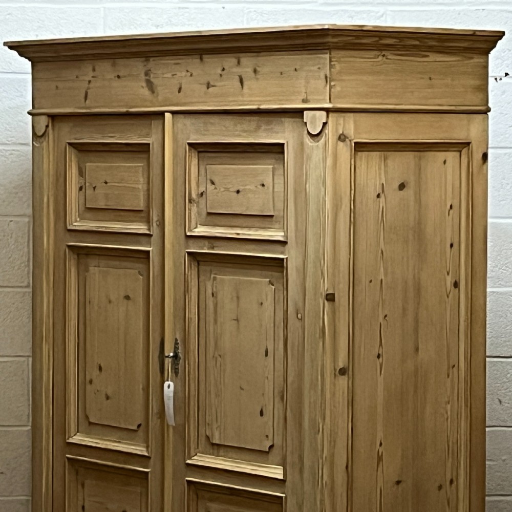 Small Double Antique Pine Wardrobe (Dismantles) View IV
