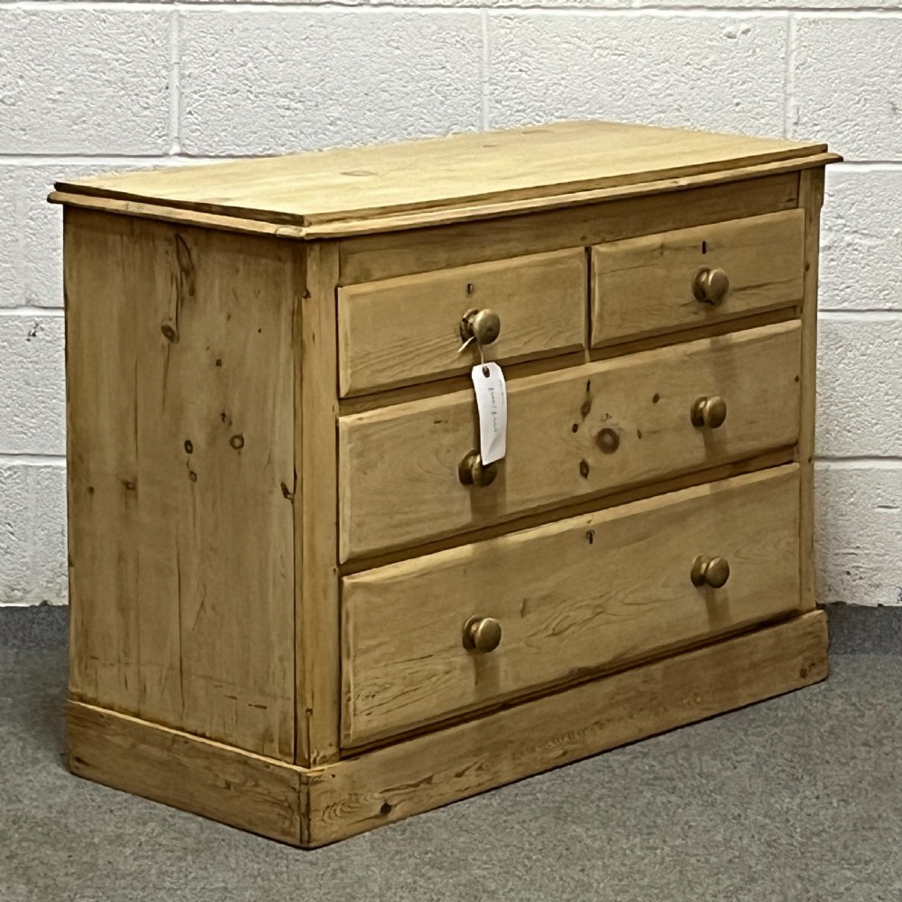 Small Edwardian Pine Chest Of Drawers  View II