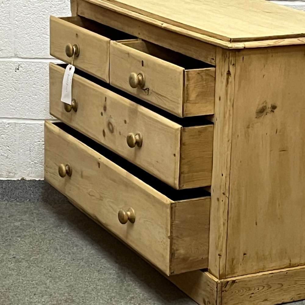 Small Edwardian Pine Chest Of Drawers  View V