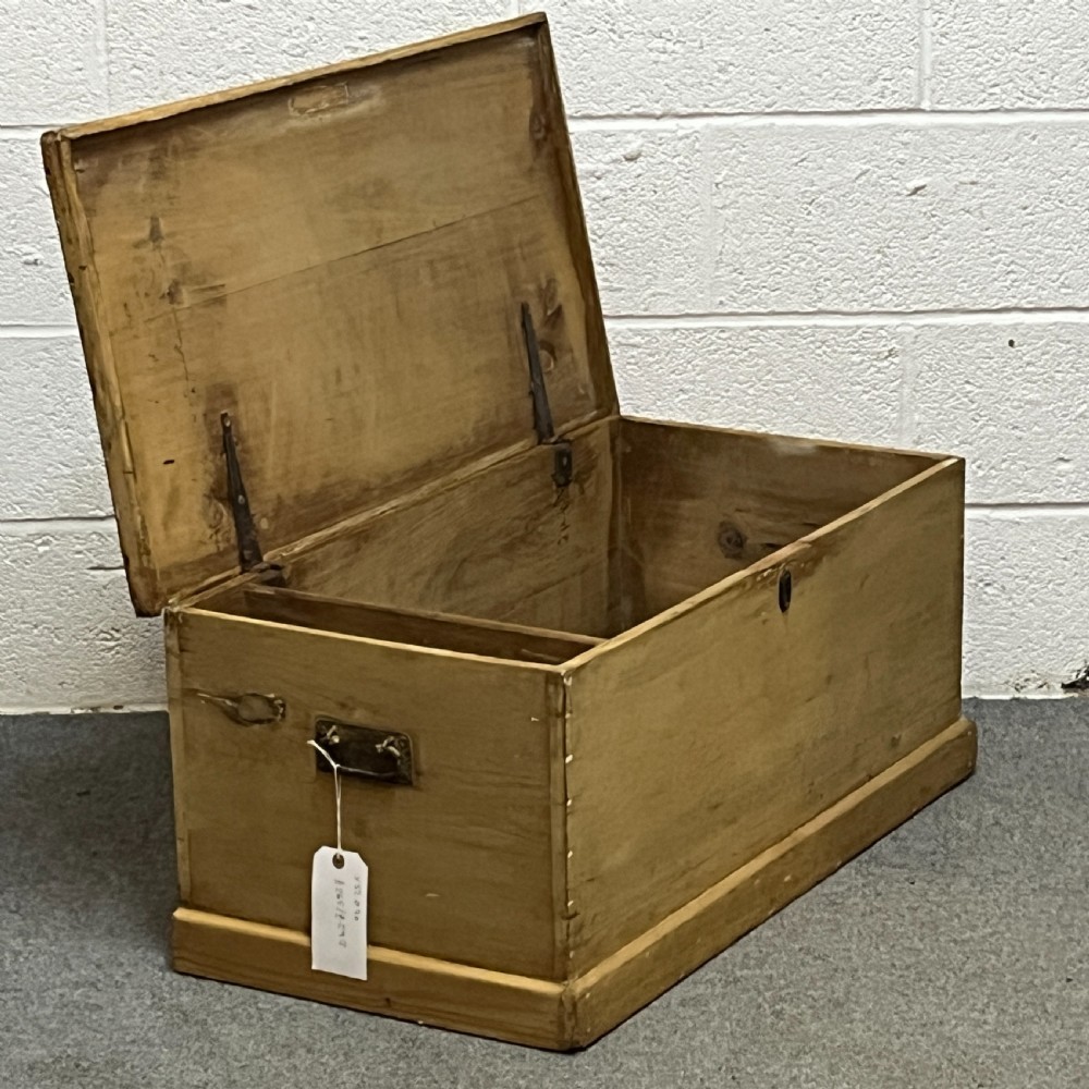 Small Victorian Pine Flat Top Blanket Box View IV