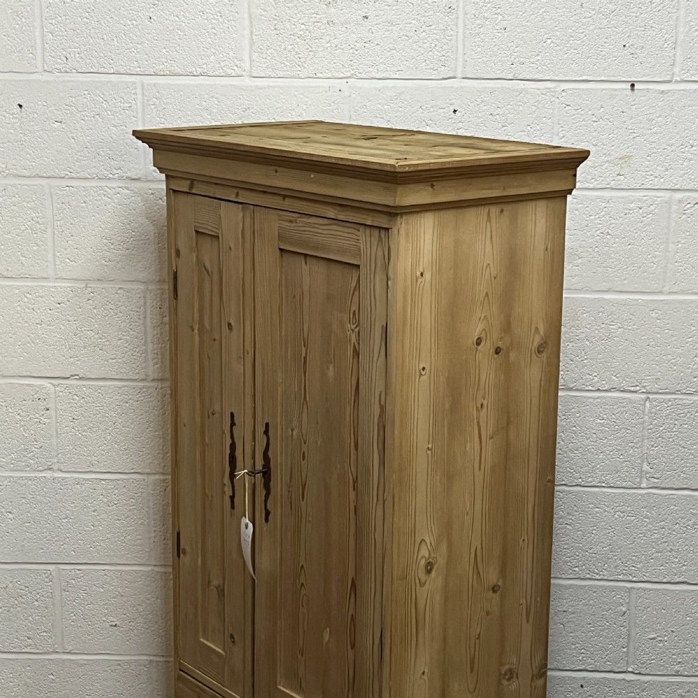 Tall Slim 2 Door Pine Cupboard With Drawers View IV
