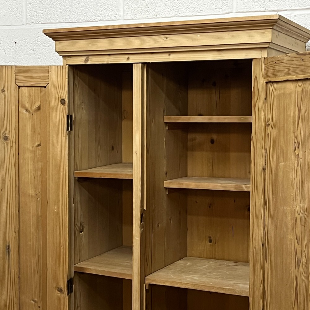 Tall Slim 2 Door Pine Cupboard With Drawers View VII