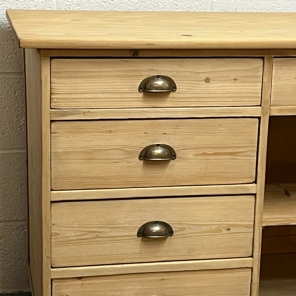 Very Large Pine Sideboard With 10 Drawers View IV