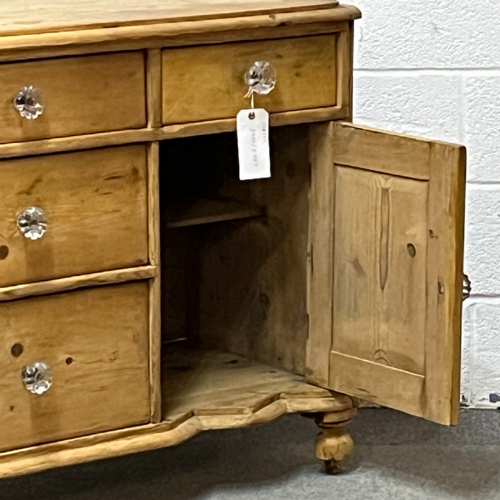 Small Victorian Pine Cupboard With 4 Drawers View II