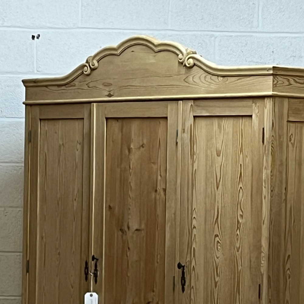 German 1930’s Pine Triple Wardrobe (Dismantles) View IV