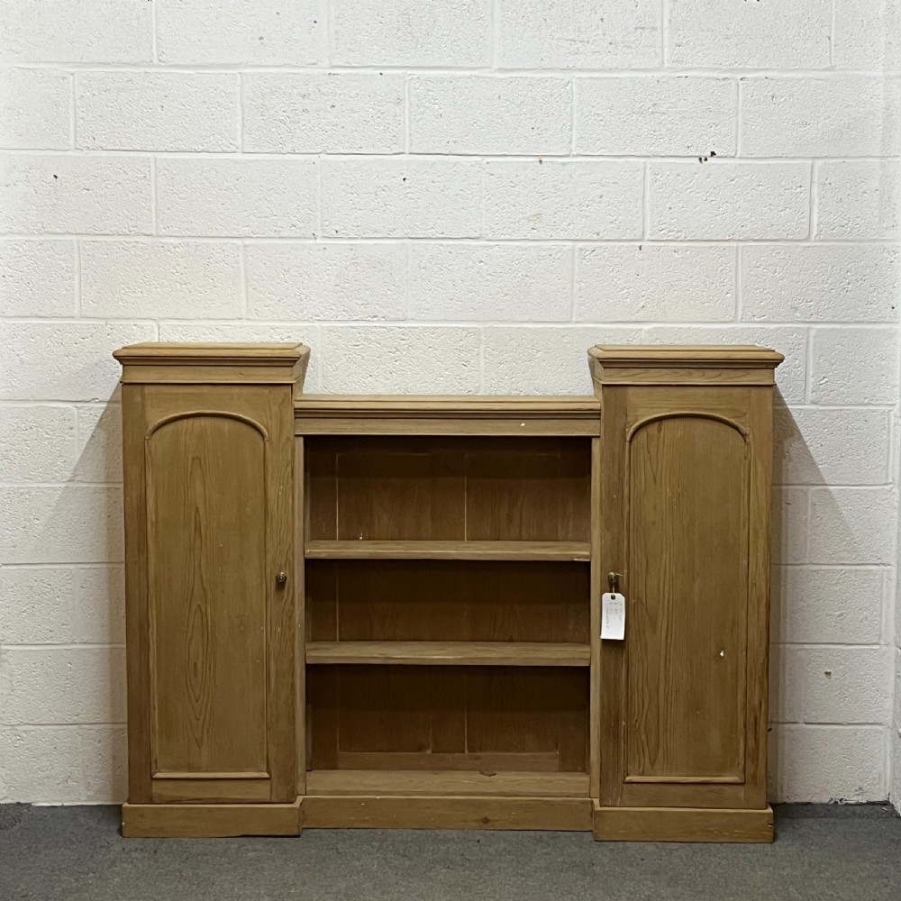 Victorian Pine Bookcase With Cupboard Doors