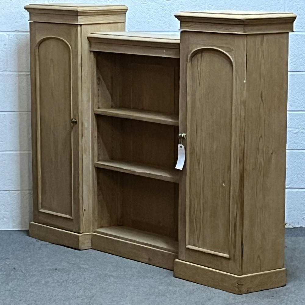 Victorian Pine Bookcase With Cupboard Doors View II