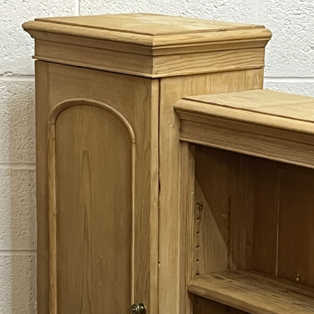 Victorian Pine Bookcase With Cupboard Doors View IV